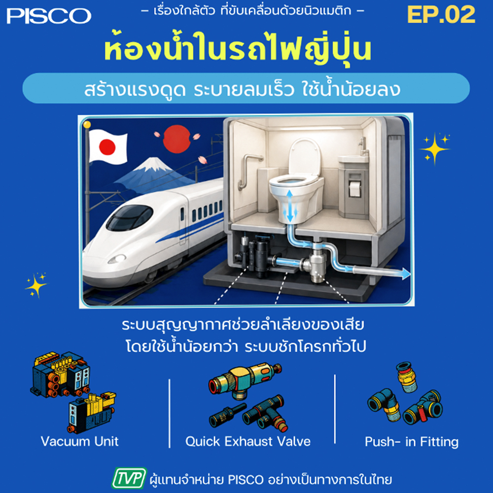 การใช้งานนิวเมติกในห้องน้ำ รถไฟญี่ปุ่น